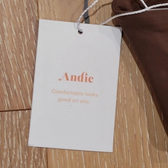 Andie Swim Espresso Brown Bandeau Padded Scala bikini top size S NWT - Picture 9 of 9